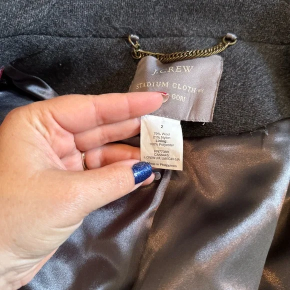 J. Crew Stadium cloth by Nello Gori double breasted wool vented peacoat - Picture 14 of 14